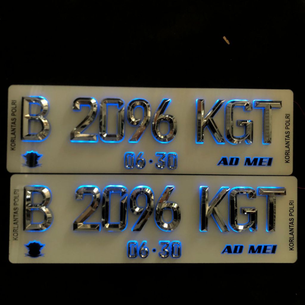 Plat Nomor Akrilik Mobil Timbul Sultan/Plat Nomor Mobil Nyala