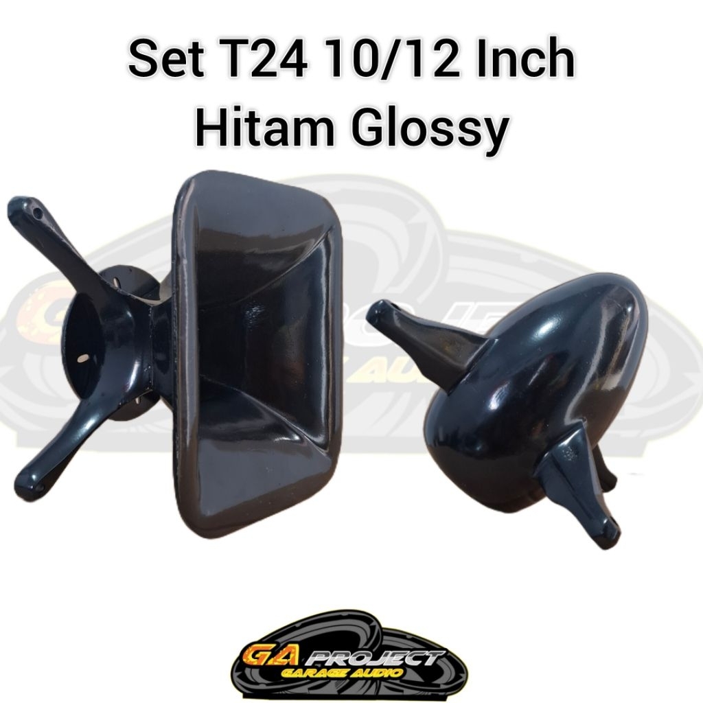 1 SET HORN TWETEER T24 + RUDAL "10/12Inch" HITAM Glossy #CORONGSOUND #HOREG