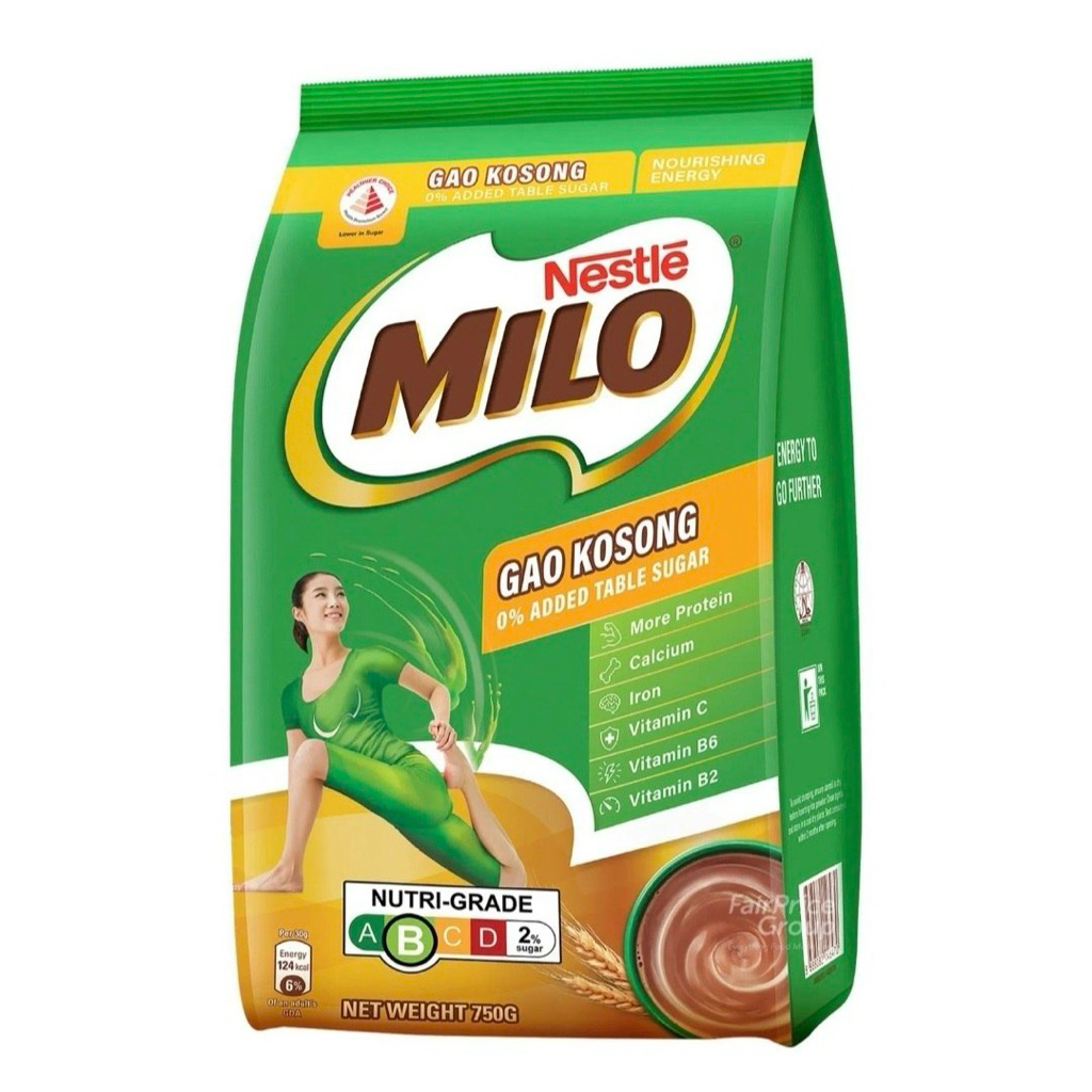 

Milo Gao Kosong Singapore No Sugar Sugar Free 750 gram Ready Stock No added Table Sugar Milo Instant Chocolate Malted Drink Powder ActivGo
