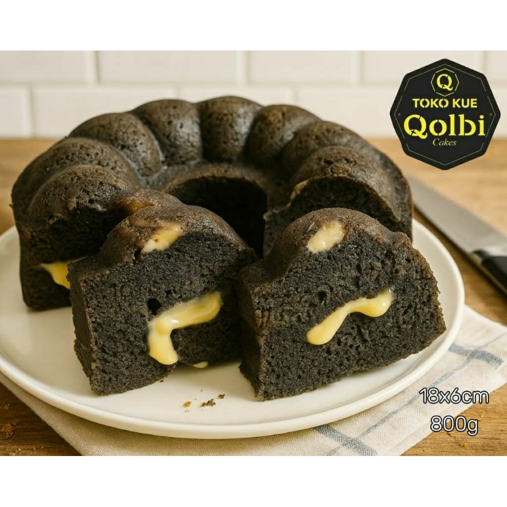 

(khusus DKI JABODETABEK) Bolu ketan hitam ukuran diameter 18cm berat 800gr tinggi 6 cm