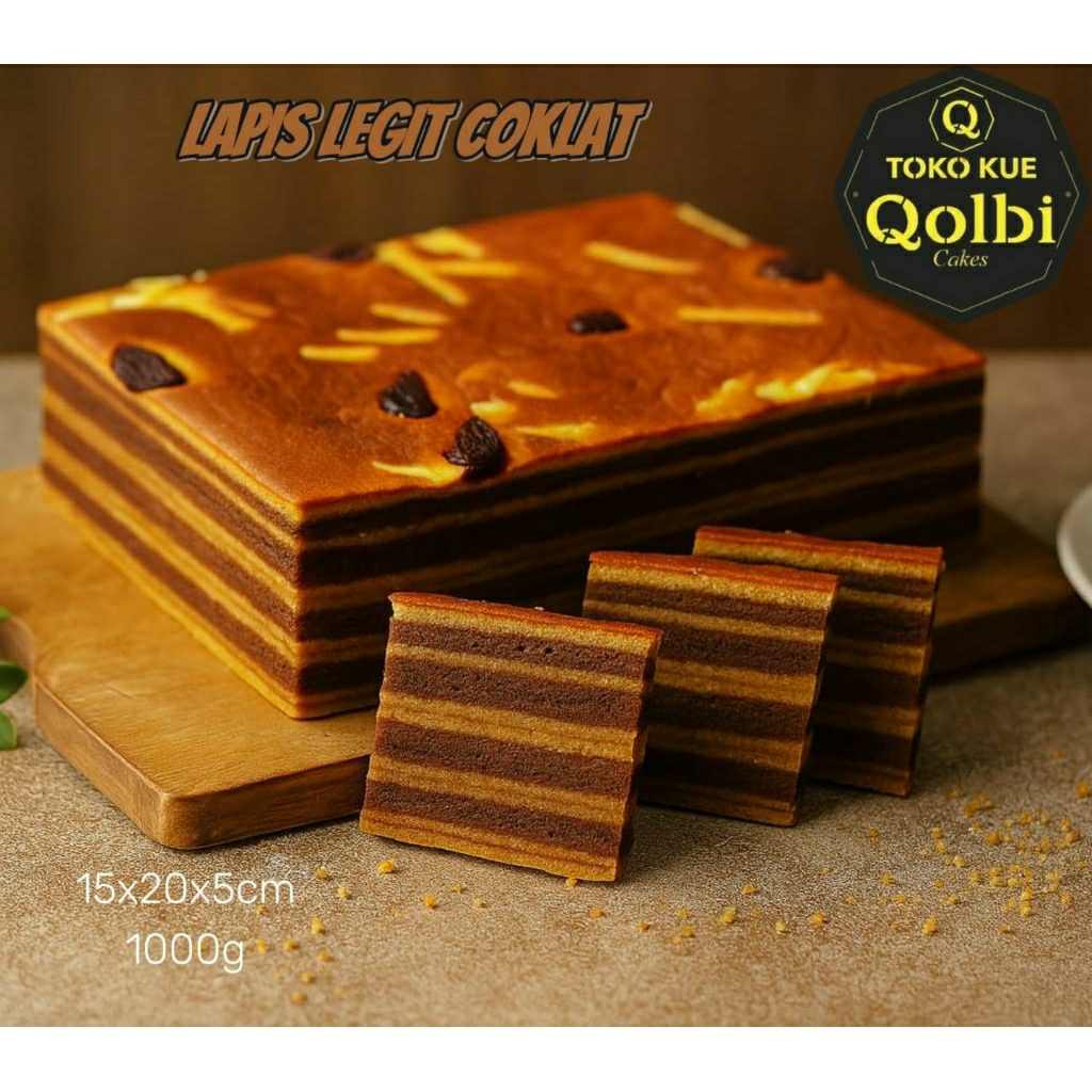

Lapis Legit spesial basah ukuran 15x20x5cm