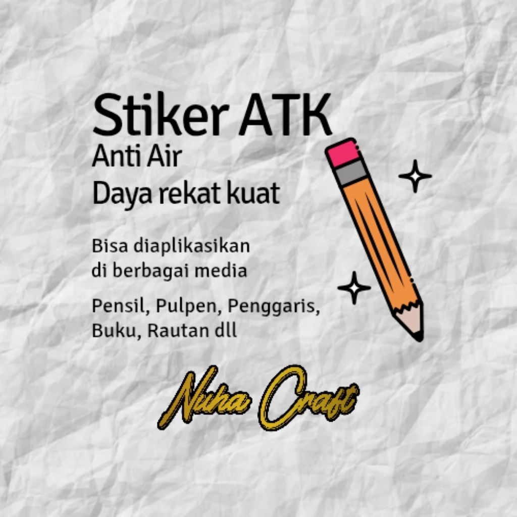 

Stiker Nama ATK Vinyl Anti Air | Label Pensil Pulpen Penggaris | 100 Pcs - Custom Nama