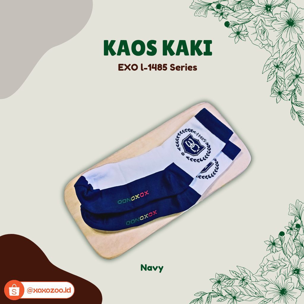 [READY STOCK] Kaos Kaki EXO L-1485 Series Warna Navy-White by XOXOZOO studio™
