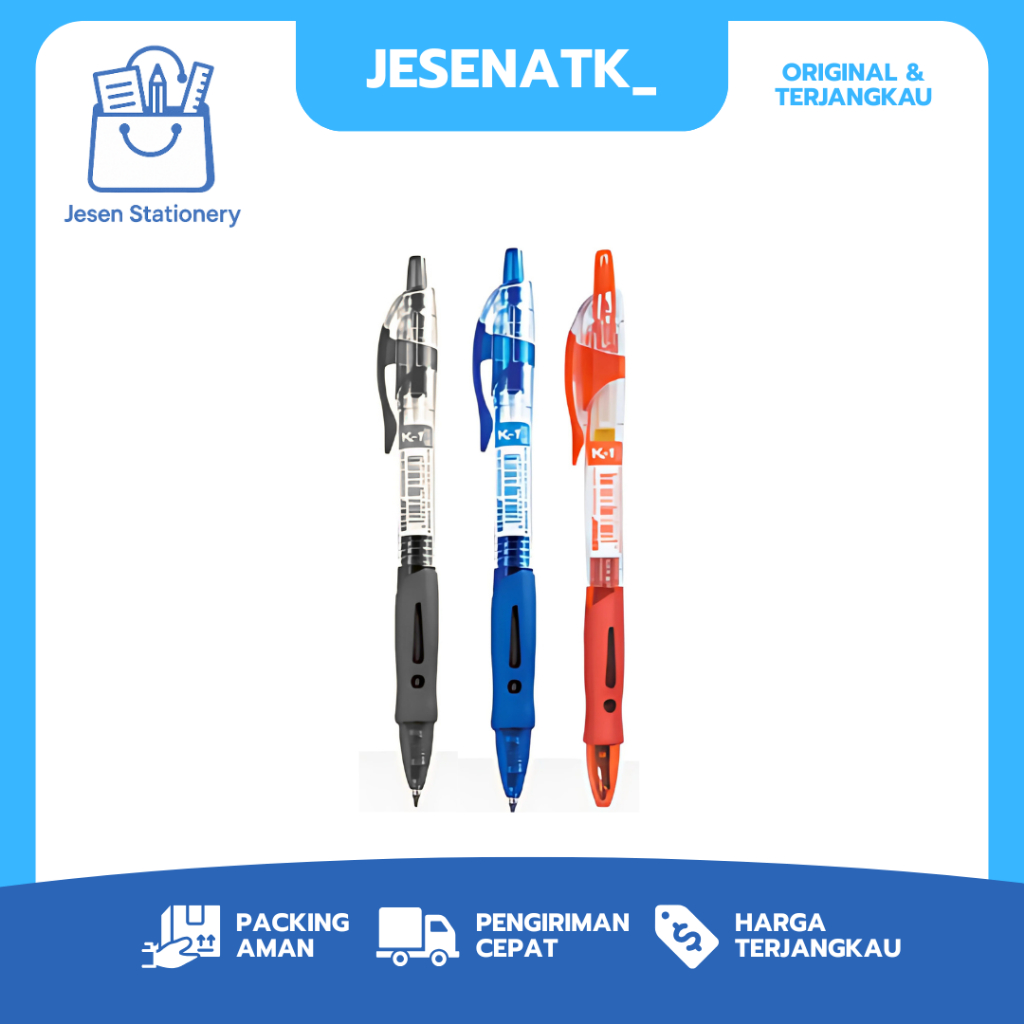 

Pulpen Gel Kenko K1 Eco 0.5 Cetek Hitam Biru Merah Anti Macet