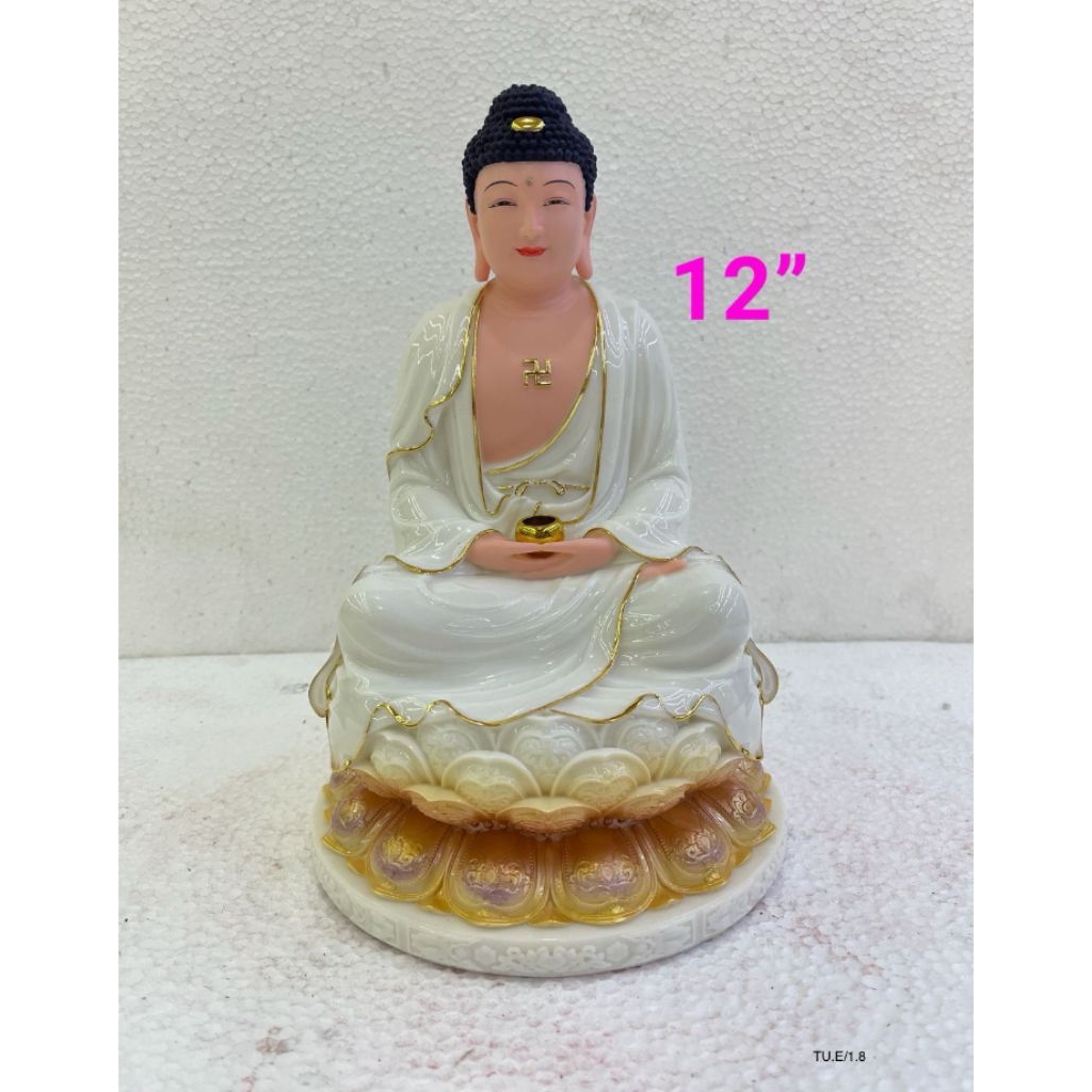 Patung buddha sakyamuni / saciamuni - semi keramik - 12inch