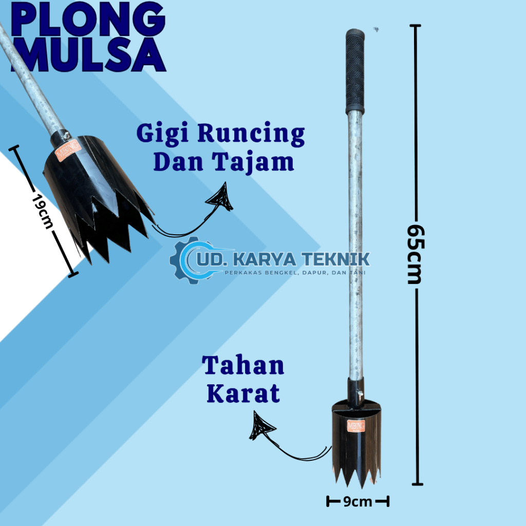 Plong Mulsa diameter 9cm / Alat Pelubang Plastik Mulsa dengan gagang / pelubang mulsa