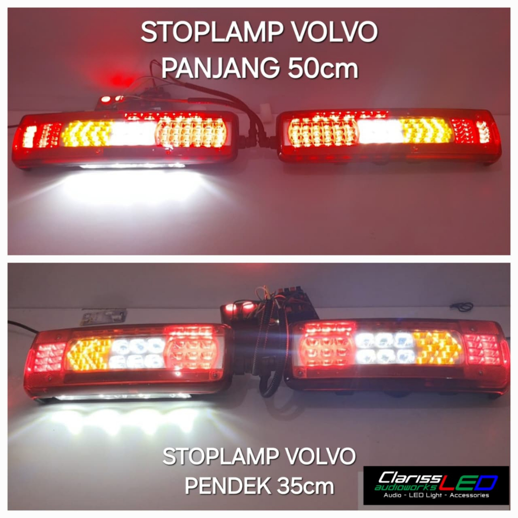 LAMPU TRUK STOPLAMP BELAKANG Stop Lamp VOLVO 24v PANJANG & PENDEK FREE Soket Kabel