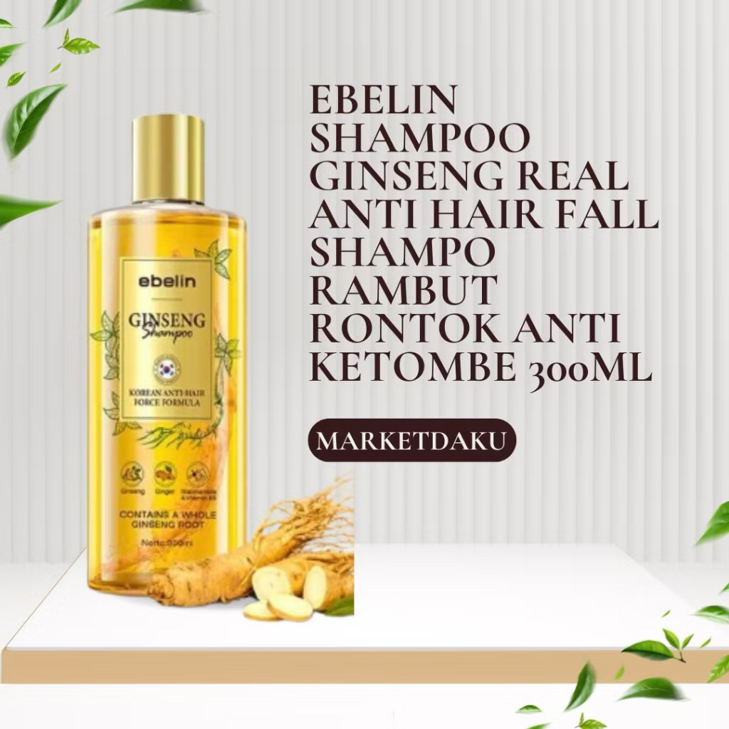 Paket Bundling 2 pcs Ebelin Ginseng Shampo Anti Rontok Perawatan Rambut Rontok Dan Ketombe Anti Hari