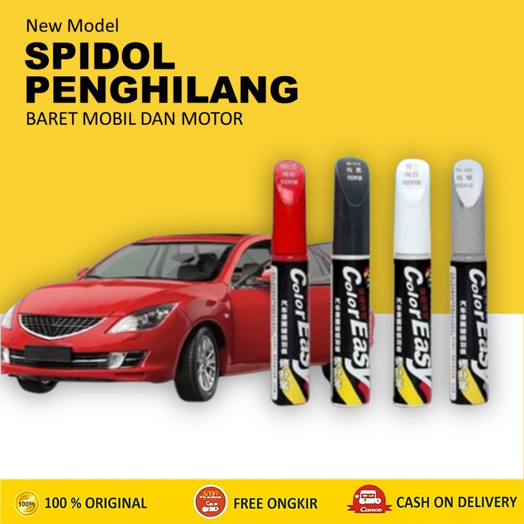 Spidol Penghilang Baret Motor Mobil Color Easy Cat  Lecet Mobil Motor Warna Hitam Putih Merah Silver