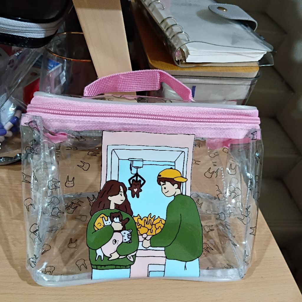 [MGOODS] Tempat Pouch Mika transparan Besar Storage Makeup / Toiletries / Alat Tulis Box Penyimpanan