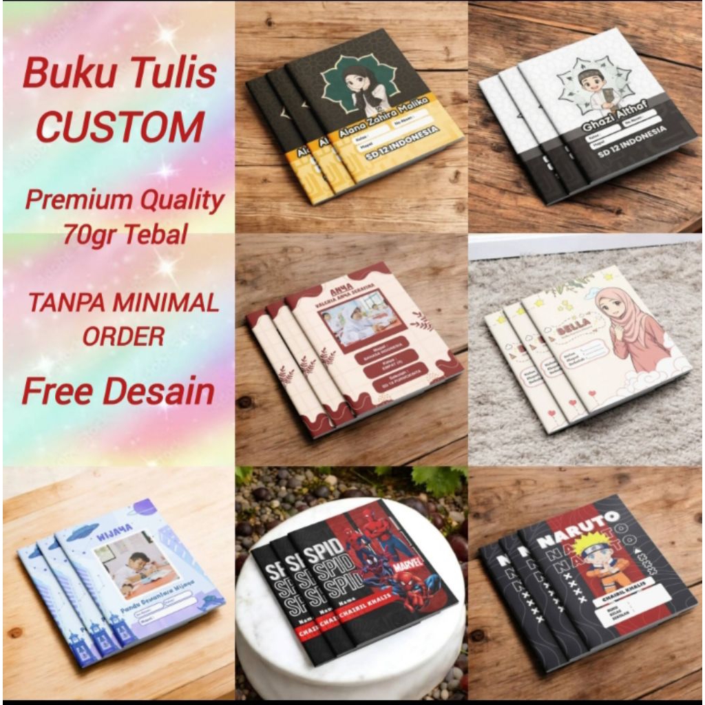 

Buku Tulis Custom Latin A5 Free Desain Premium Quality 70gr