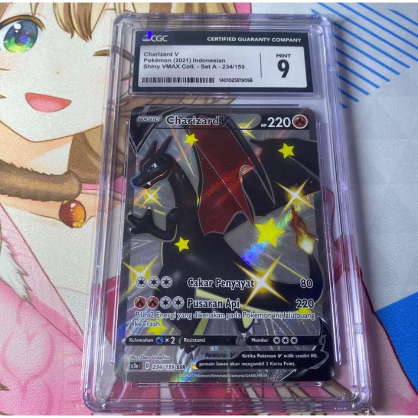 Pokemon TCG ID Indonesia SWSH SC3a Charizard V SSR Shiny CGC 9 PSA