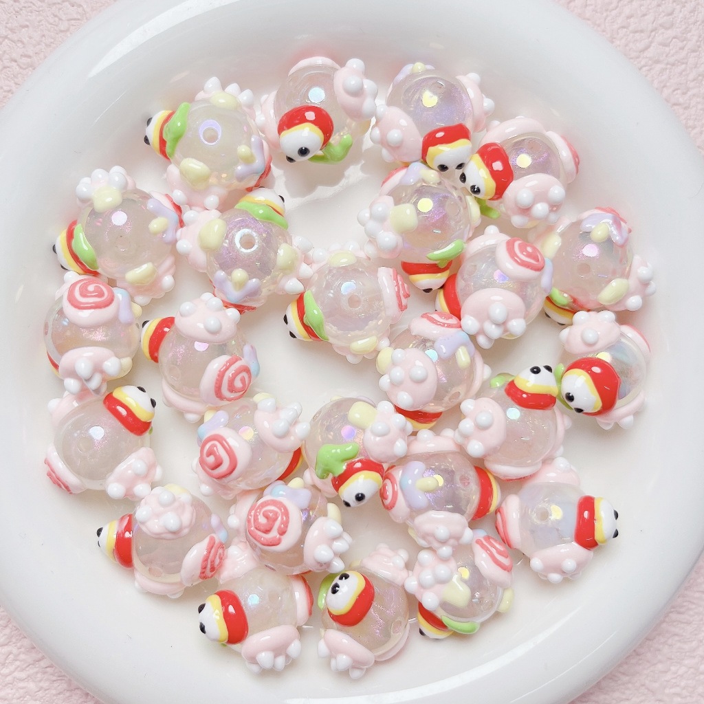 Manik Mote Manik Painting Mote Bulat Manik Akrilik Beads Warna Warni Mote Bulat Warna Warni