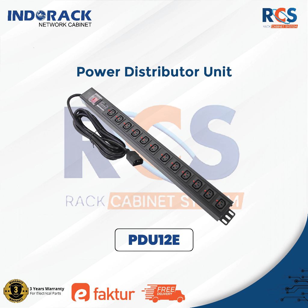 PDU12E - PDU 12 Outlet Europe Socket - Stop Kontak INDORACK - Power Distribution Unit - Stop Kontak 
