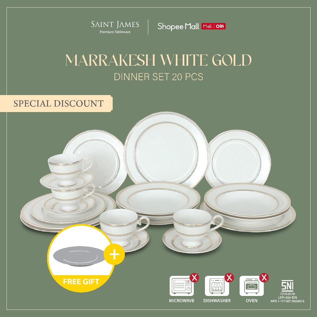 Saint James Dinner Set 20 Pcs (Marrakesh Gold)