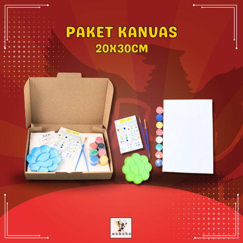 

Paket Hemat Alat Lukis Kanvas 1 Set 20X30cm Dilengkapi Dengan Cat Akrilik, Kuas & Palet | DIY & Arts