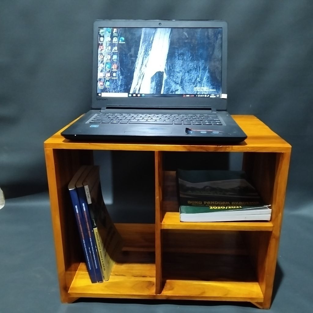 meja Rak printer kayu jati meja belajar minimalis dudukan stand laptop