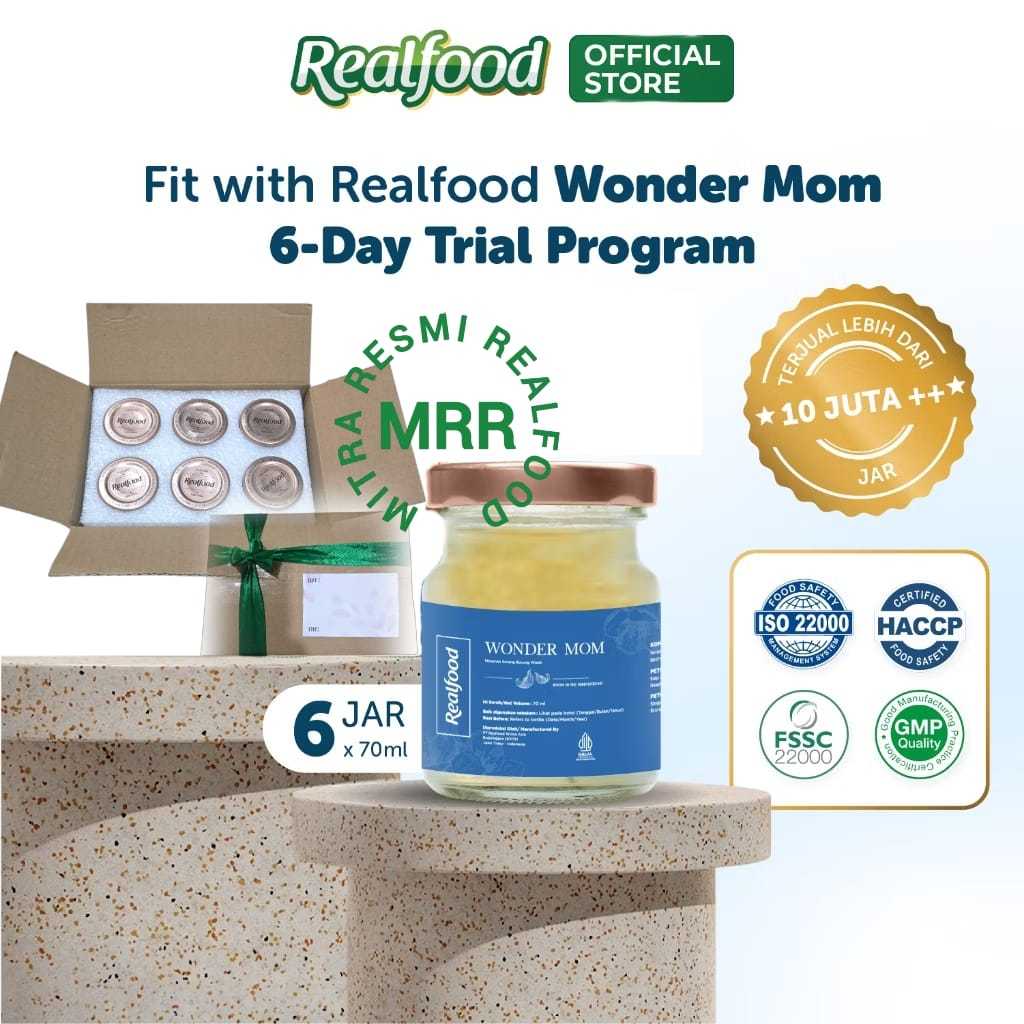 

Realfood Wonder Mom 6 Botol Box Polos ( Minuman Sarang Burung Walet ) MRR