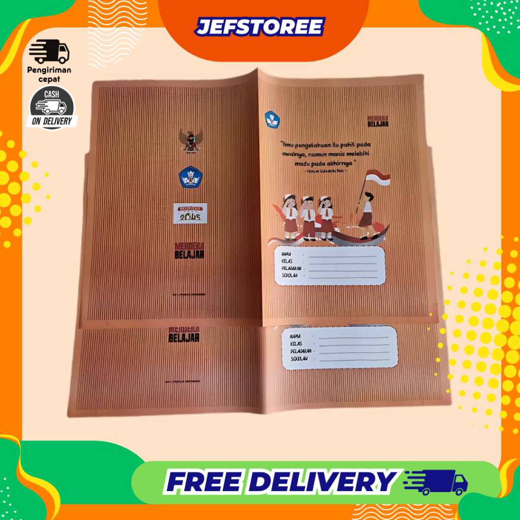 

Sampul Buku coklat isi 15,20, 25 kualitas premium/ buku sampul sekolah KWARTO ( BESAR ) WARNA CERAH