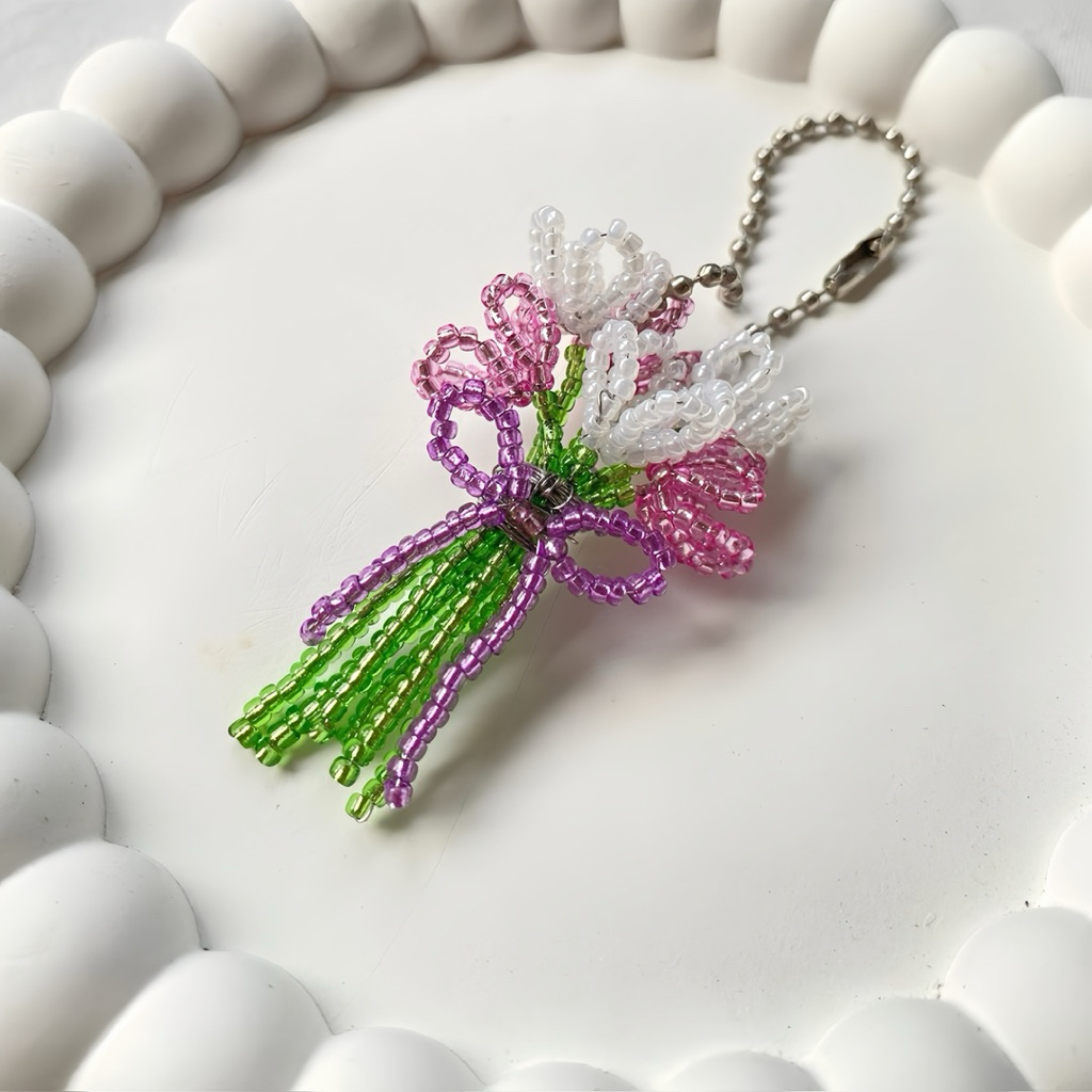 Flower Bouquet Keychain - Bag Charm Bouquet / Keychain Bunga / Keychain Manik / Bag Charm Manik | Me