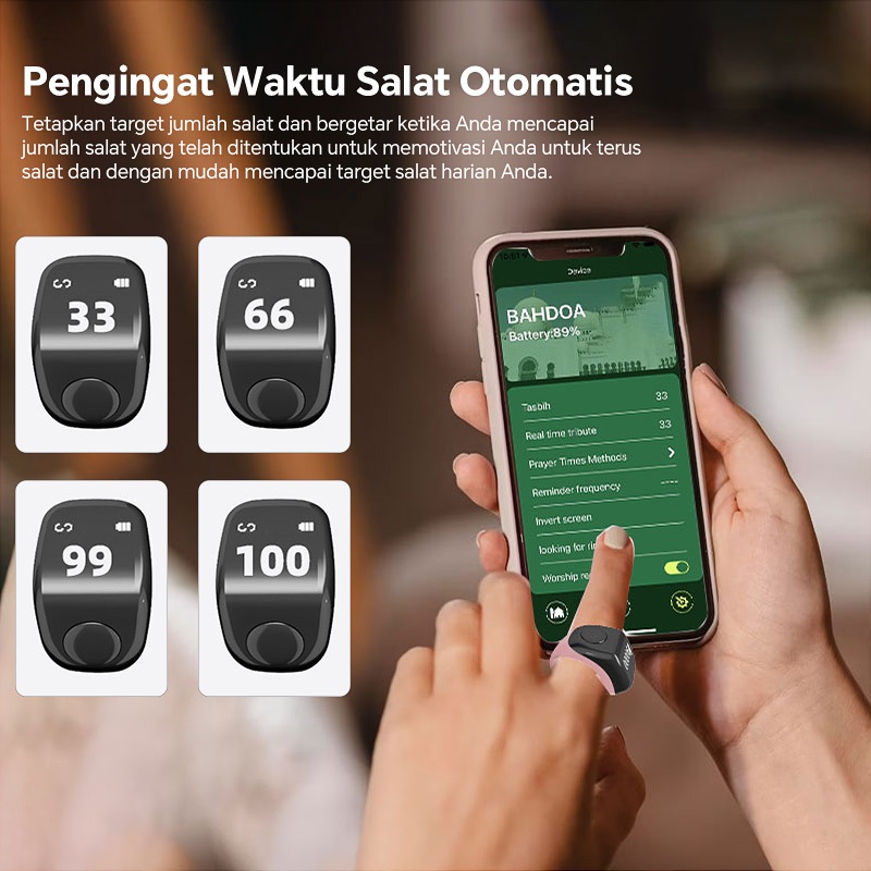 ORIGINAL Smart Tasbih Counting Ring/Cincin Tasbih Digital-Hitung Zikir Otomatis Cincin pemantau
