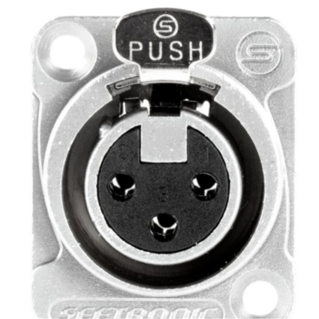 Seetronic Soket Chasis XLR Canon Betina K3F2C Silver Original / Soket Casis XLR Female Seetronic / s