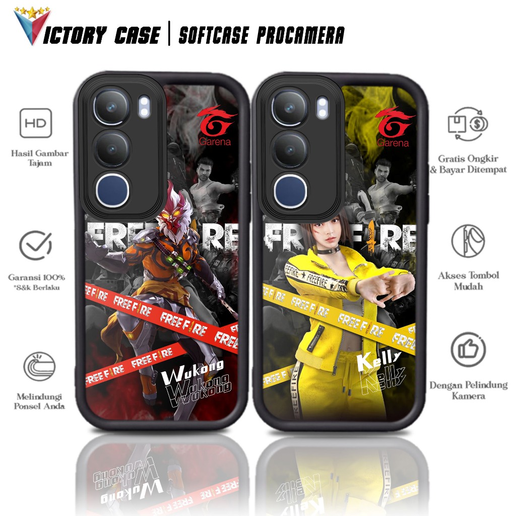 Case Premium Compatible For VIVO Y19S Y29 5G Motif [ FF ]  Casing Softcase Glossy Anti Jamur