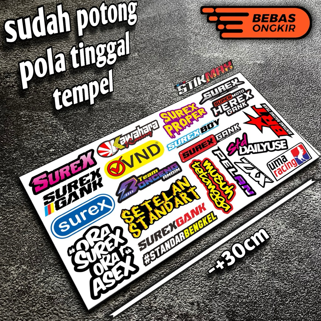 STIKMAX | SUREX GANK V2 STICKER PACK SUREX SUPERMOTO HEREX STYLE STIKER STIKER CRF HEREX STYLE DTRAC
