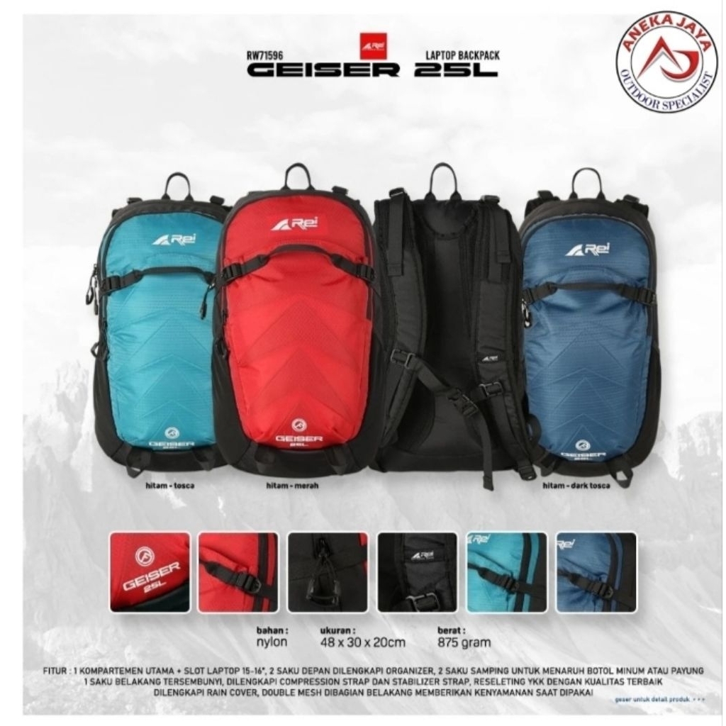 TAS RANSEL AREI Daypack Geiser 25 Liter