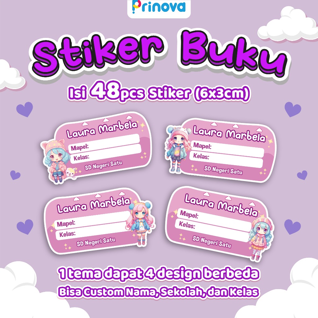 

pesanan stiker buku kak Nina radhina