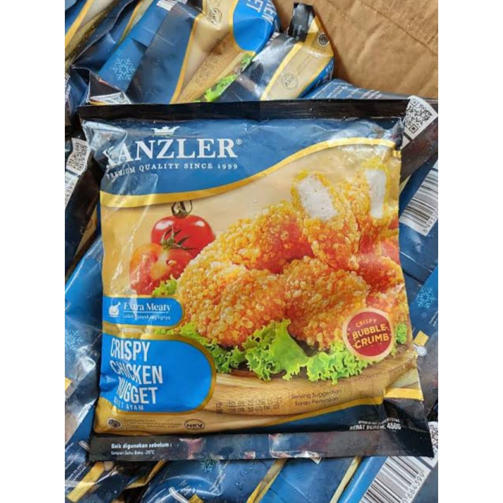 

CRISPY BUBBLE CHICKEN NUGGET KANZLER 450GR 1BOX ISI 20PACK
