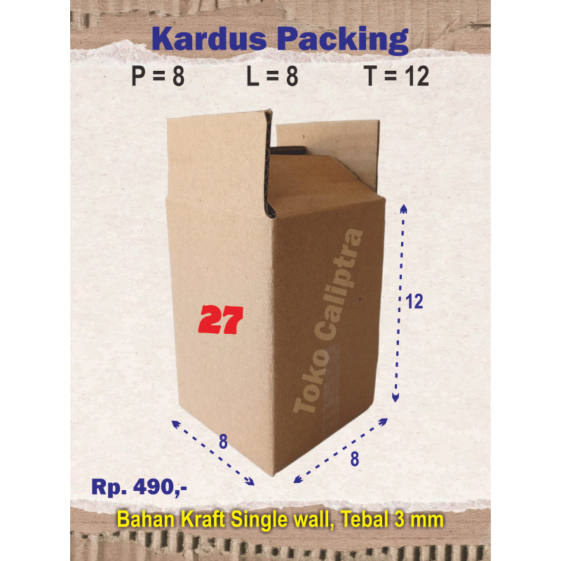 

Kardus Packing 27 PLT (8 x 8 x 12) cm