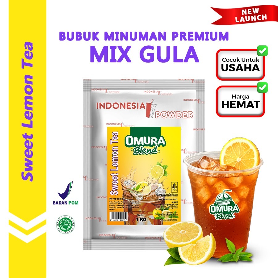 

OMURA Blend Bubuk Minuman Premium Rasa Sweet Lemon Tea Powder Drink 1 Kg Omura Powder