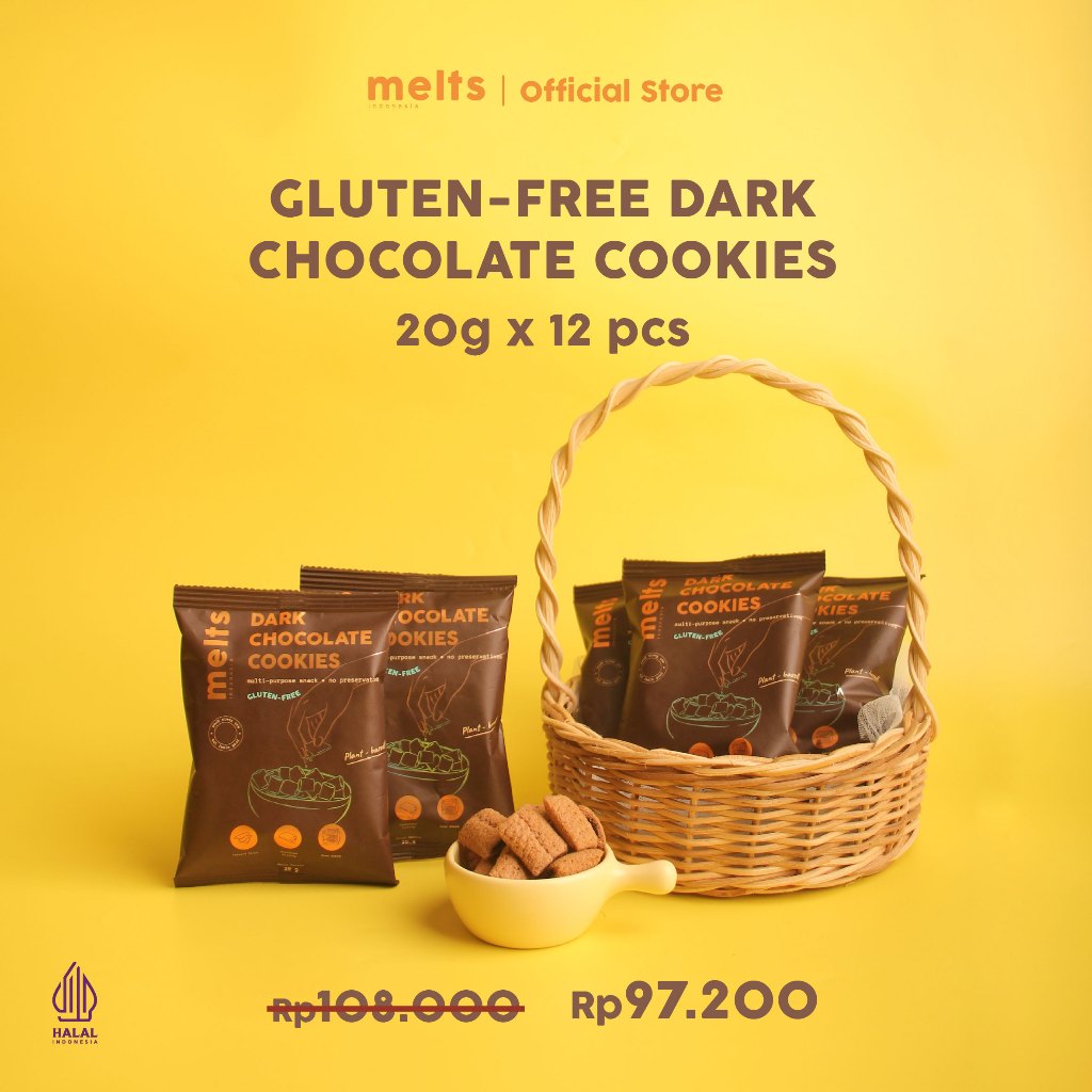 

Melts Cookies Gluten Free 20g | Snack Kukis Sereal Gluten Free Plant Based Vegan