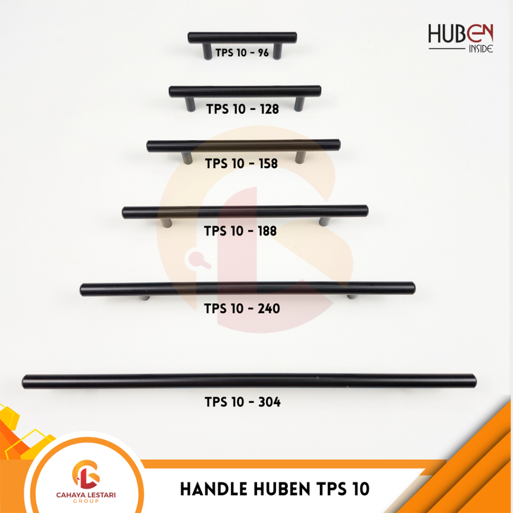 HUBEN TPS 10 - 188 BLACK Handle Handel Pintu / Tarikan Laci Minimalis