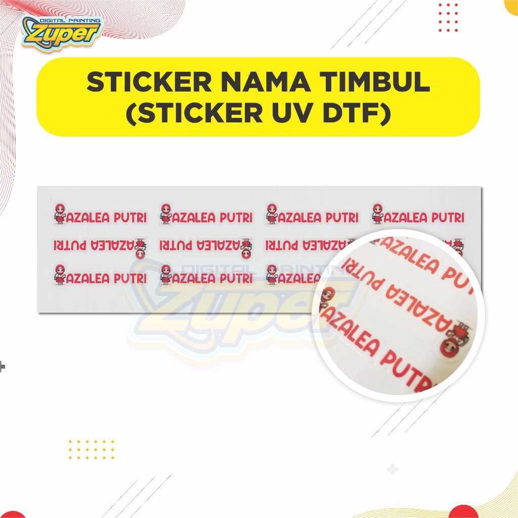 

Stiker Nama Timbul Sticker UV DTF Custom Nama Anak Tahan Lama Tahan Air Back To School