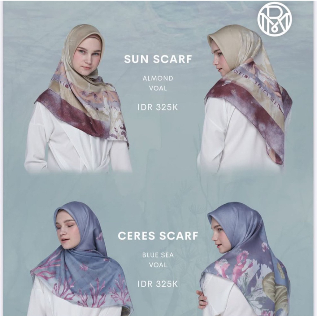 SUN SCARF RIA MIRANDA HAZEL MONOGRAM SCARF HEAVEN LIGHTS ERLYSSA SCARF