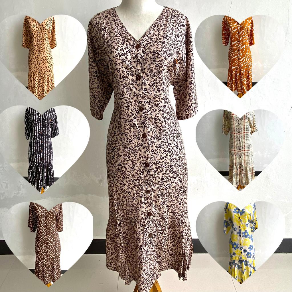 Sheza daster Ruffle Simple Rayon Viscose I Home Dress Kekinian by Alezal Grosir