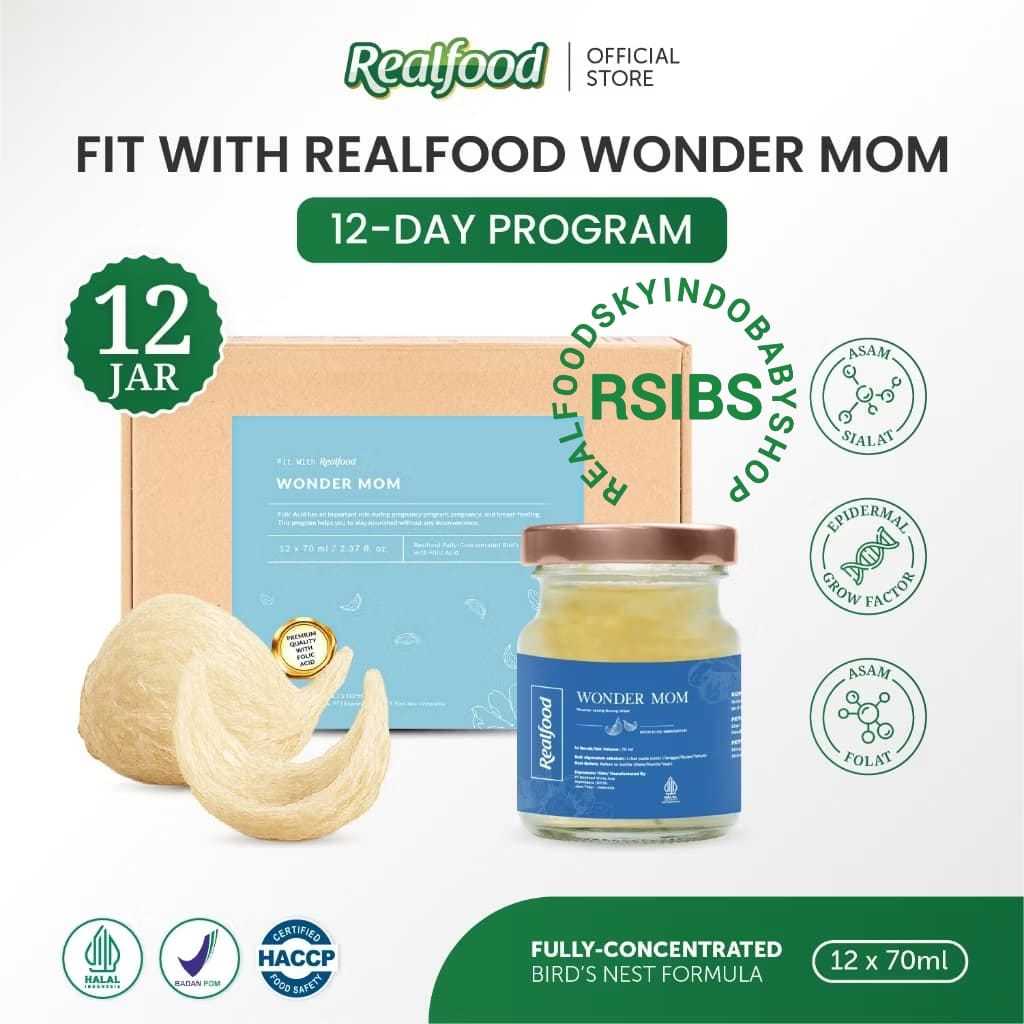 

Realfood Wonder Mom 12 Jar ( Minuman Sarang Burung Walet ) Bersertifikat Bpom Halal