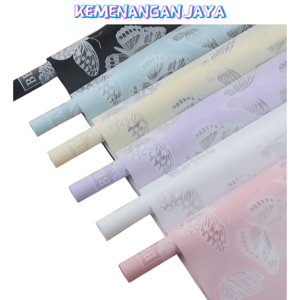 

Isi 20 LEMBAR Kertas Buket Bunga Motif Kupu Kupu Flower Wrapping Butterfly Tatto Cellophane KB048