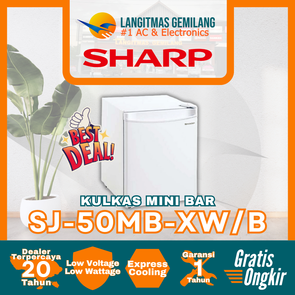SHARP KULKAS MINI BAR SJ-50MB-XW SJ-50MB-XB