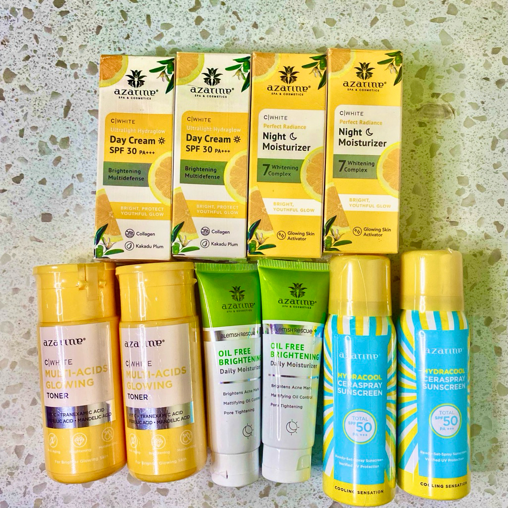 AZARINE Hydracool Ceraspray Sunscreen Ultralight Hydraglow Day Cream C White Perfect Radiance Night 