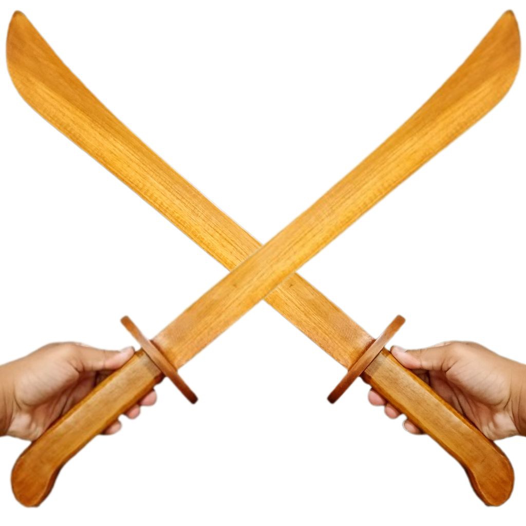 Replika pedang golok - replika golok 70 cm - pedang kayu panjang - golok kayu latihan - alat latihan