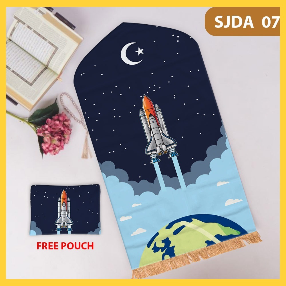 Sajadah Anak Custom Nama Laki Laki Perempuan Tebal Motif Karakter Anti Slip Premium / Sajadah Anak C