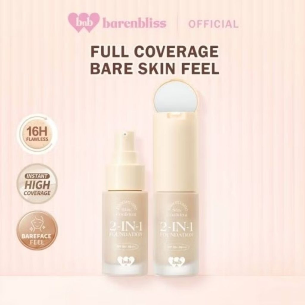 [Buy 1 Get 1] Bnb Barenbliss Foundation Shade MW1 Honey 2 in 1 bloomatte BNB barenbliss True Beauty 
