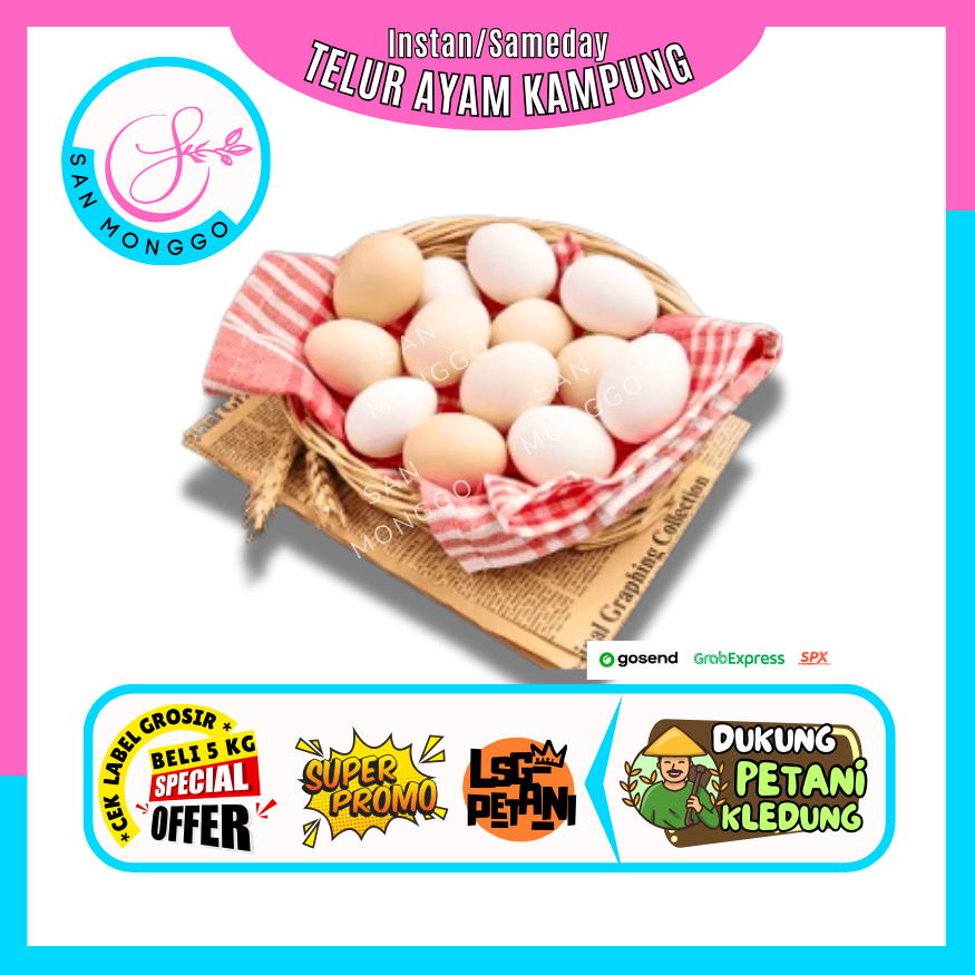 

Sanmonggoo >> Telur Ayam Kampung Liar Bukan Arab -- Hasil Sindoro Sumbing Ecer (H)