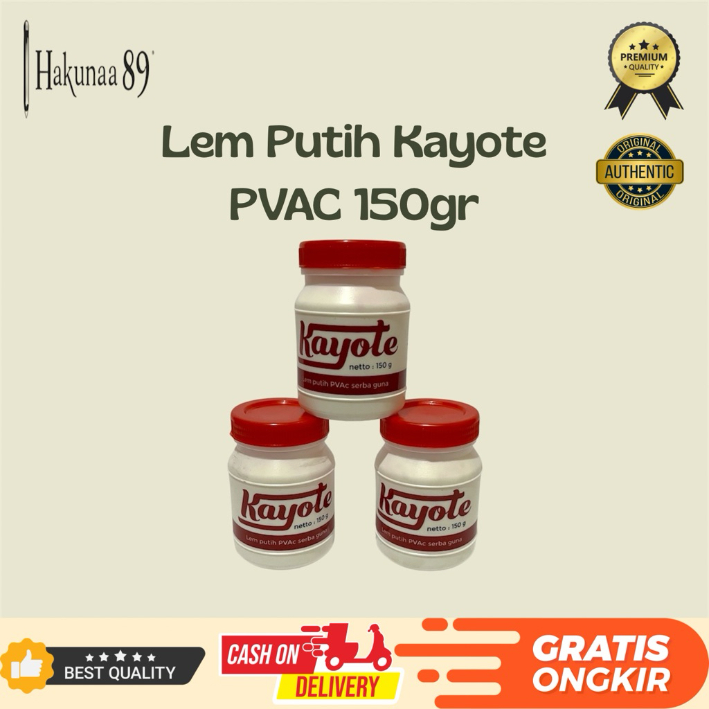 

Kayote Lem Putih PVAC 150gr - Lem Serbaguna Kuat untuk Kertas Kayu Kerajinan & DIY