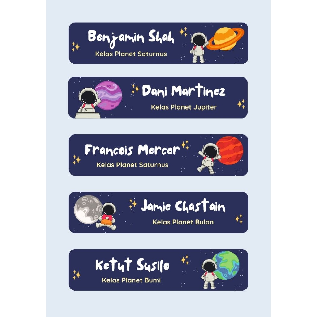 

stiker tag nama custom 1 lembar isi 30pcs