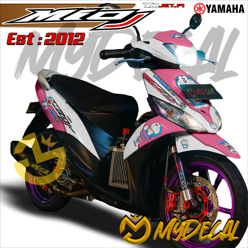 Decal Sticker Full Body Yamaha Mio J 2012 Variasi Doraemon MD07702 Desain Bebas Custom Dekal Stiker
