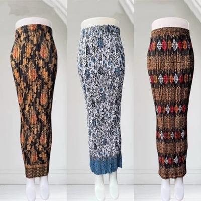 ROK PLISKET BATIK / ROK PLISKET / BAWAHAN KEBAYA / ROK KEBAYA / ROK WISUDA / LERENG HIJAU